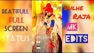 Peeche Barati Aage Band Baaja  Dulhe Raja  Full Screen Status  By Mk Edits [upl. by Einial704]