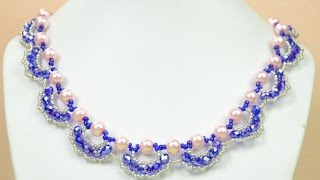 PandaHall Jewelry Making Tutorial VideoHow to Make an Ornate Pearl and Crystal Necklace [upl. by Akcebar]