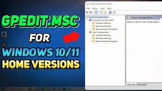 How to Install Local Group Policy Editor for Windows 1011 Home Editions Tutorial [upl. by Sulokcin]