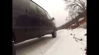 Non Studded VS Studded Snow tires Starting And Stopping On A Snowy Hill Part 1 [upl. by Anowahs263]