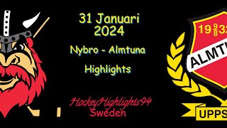 NYBRO VS ALMTUNA  31 JANUARI 2024  HIGHLIGHTS  HOCKEYALLSVENSKAN [upl. by Abbot]