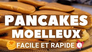 Recette de pancakes moelleux et épais  Facile et rapide [upl. by Alleinnad846]