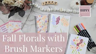 Softly Falling Blooms Brush Marker Floral Illustrations Tutorial [upl. by Niuqaoj]