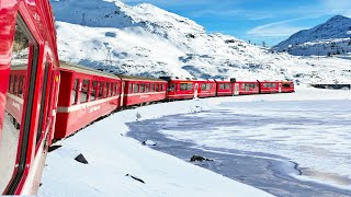 Riding the World’s Most Beautiful Snow Train  Bernina Express  Italy🇮🇹  Switzerland🇨🇭 [upl. by Irret]