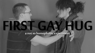 FIRST GAY HUG A Not So Homophobic Experiment  First Kiss Video [upl. by Adilem834]