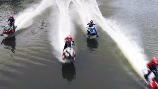 Watercross Races amp Snowmobile Jumping Fremont New Hampshire [upl. by Naenej]