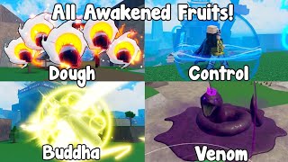 ALL REWORK AWAKENED FRUITS DAMAGE amp SHOWCASE in King Legacy [upl. by Hanny]