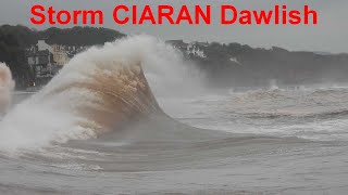 Storm Ciaran hits Dawlish Devon Huge waves slam sea defences [upl. by Aurita]