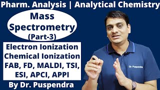 Part 3 Ionization Techniques in Mass Spectrometry  EI CI FAB FD MALDI TSI ESI APCI APPI [upl. by Ennoira262]