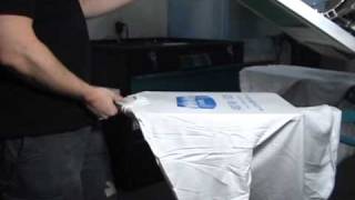 1 color screen printing with halftones on tshirts [upl. by Ardnuhsed]