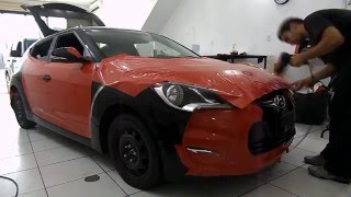 Veloster envelopado em Vermelho alto brilho  HMD Car [upl. by Hoye382]