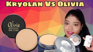 Kryolan Pan Cake VS Olivia Pan Cake  Step by Step Makeup for Oily Skin pancakemakeup [upl. by Petersen747]