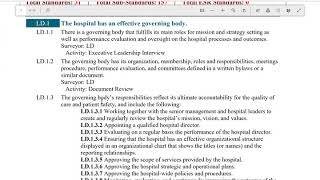 CBAHI HOP National Hospital Standards NHS Leadership LD Chapter Overview [upl. by Hcab]