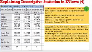 EViews10Interpret Descriptive Statistics descriptivestats interpret eviews output [upl. by Ashbaugh]