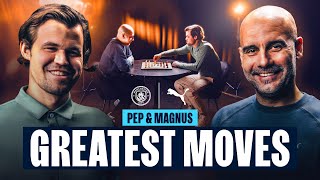 WHEN GENIUSES MEET  Pep meets Chess Grandmaster Magnus Carlsen [upl. by Wilfrid]