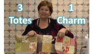 Make Three Totes  Purses With One Charm Pack [upl. by Anela]