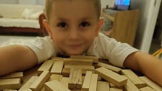 GÖKTUĞ JENGA OYNUYOR cocukoyunları cutebaby asmr goktugbey oyun funny [upl. by Cherey967]