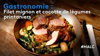 Gastronomie  filet mignon et cocotte de légumes printaniers [upl. by Xirdnek104]