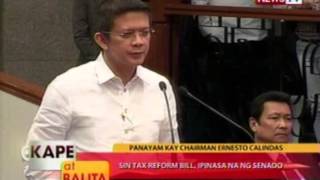 KB Sin tax reform bill ipinasa na ng Senado [upl. by Damian]