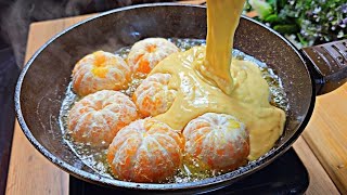 Mandarin dessert in 5 minutes Simple and easy cake Milk and tangerine [upl. by Ahsahtan124]