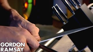 How To Sharpen A Knife  Gordon Ramsay [upl. by Eniarol705]