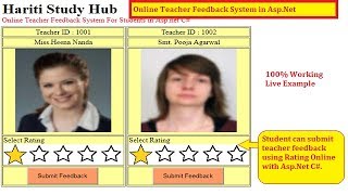 Online Faculty Feedback System For Students in AspNet C Ajax  Hindi  Free Online Classes Learn [upl. by Mencher]