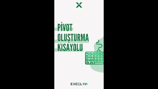 Excelde Raporlama Aracı Pivot Tablo Oluşturmanın Kısayolu 💫  EXCEL 751  shorts  pivottables [upl. by Yevol]