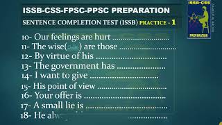 sentence complete test SCT ISSB practice 1  ISSB  English sentence [upl. by Schober961]