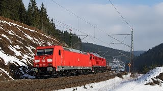 Güterzüge im Frankenwald  Umgebung  TXL EVB Rheincargo Twindexx [upl. by Unders]