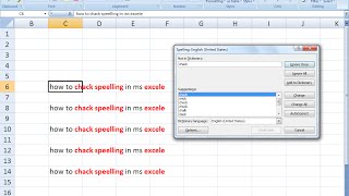 Shortcut key to Spelling Check in MS Excel [upl. by Drarej]