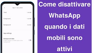 Come disattivare WhatsApp quando i dati mobili sono attivi disabilitare i dati mobili per WhatsApp [upl. by Ignacia497]