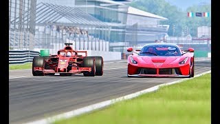 Ferrari F1 2018 vs La Ferrari  Monza [upl. by Pietro]