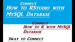 How to Connect RStudio with MySQL Database [upl. by Oinoitna49]