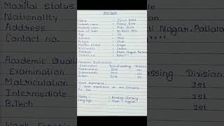 How to write Biodata for job job Biodata formatBiodata in Englishenglish viral shortsfeed [upl. by Aynat858]