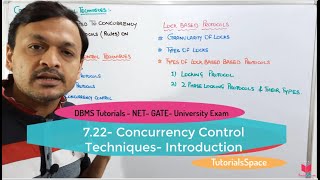 722 Concurrency Control Techniques Introduction  DBMS Free Online Course  DBMS Tutorials [upl. by Nylg]