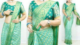 Beginners Saree Draping Tips  How To Drape Saree  Banarasi Saree Draping Tips For Beginners [upl. by Novihs]