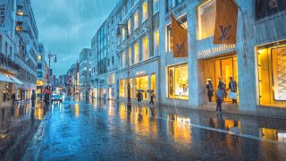 ☔️ 2 Hours of London Rain 🍁 Autumn Evening Rain Walk of Wet London Streets 🌧️ 4K Binaural [upl. by Harbard429]