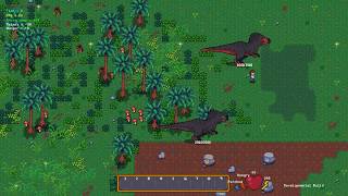 Tyrannosaurus Rexes in game with skin variants  2D Dino RPG  GameMakerStudio 2 [upl. by Cheffetz]