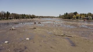 Lake vanishes after Michigan dam fails during record flooding [upl. by Ahsercul]