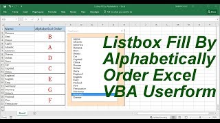 Listbox Fill By Alphabetical Order Userform Excel VBA [upl. by Maurits]