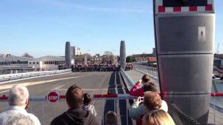 Opening of the Twin Sails Bridge in Poole Dorset uk [upl. by Donata]