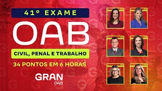 1ª fase do 41º Exame OAB Civil Penal e Trabalho 34 pontos em 6 horas [upl. by Katuscha85]