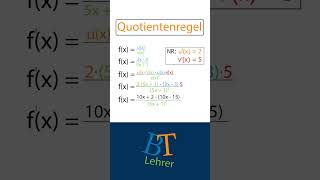 Quotientenregel einfach erklärt in 1 Min [upl. by Docilla]