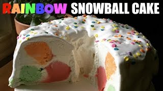 Rainbow Sherbet Snowball Cake  Retro Recipe  You Made What [upl. by Amund]