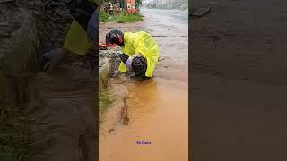 Unblocked drain on street short drainage satisfying drainunblocking [upl. by Whitford]