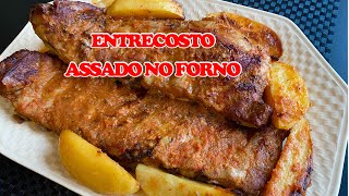 ENTRECOSTO ASSADO NO FORNO [upl. by Mikihisa]