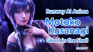 Runway AI Anima – Motoko Kusanagi – Ghost in the Shell [upl. by Nimesay148]