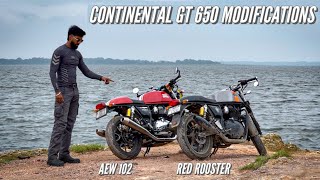 Continental GT 650 Modifications  AEW 102 Vs Red Rooster Sound 🔥 [upl. by Divaj]