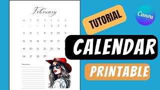 Calendar Tutorial Canva  Printable Calendar Monthly Calendar [upl. by Norven795]