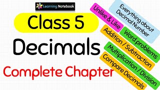 Class 5 Maths Chapter Decimal Numbers Complete Chapter [upl. by Bronson]